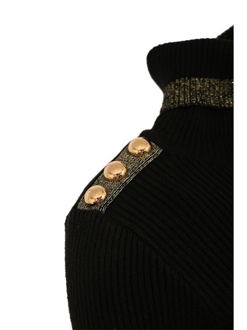 Dolcevita lurex in maglia di viscosa con bottoni NO SECRETS | 253NS253LIQUIRIZIA